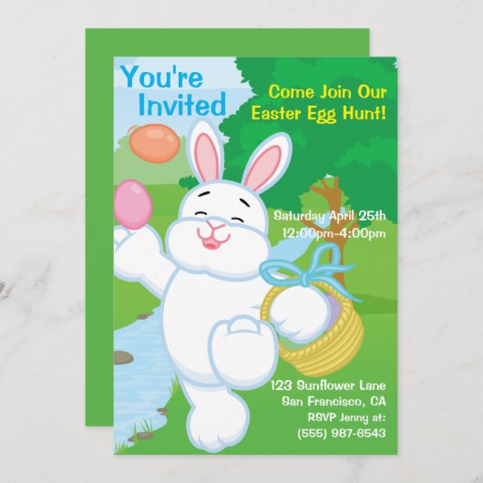 春お祝い卵狩り 招待状 (正面/裏面)