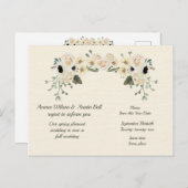 春から秋の結婚式延期のお知らせカード 案内ポストカード (正面/裏面)