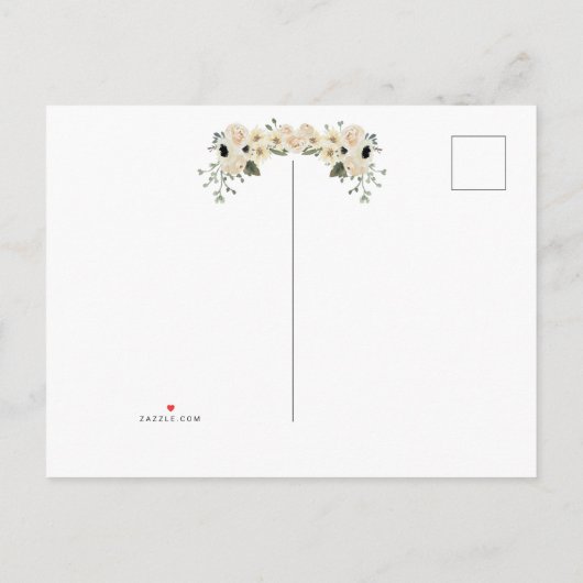 春から秋の結婚式延期のお知らせカード 案内ポストカード (裏面)