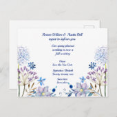 春から秋の結婚式延期のお知らせプリント 案内ポストカード (正面/裏面)