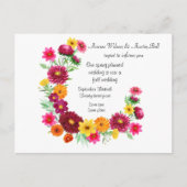 春から秋への結婚式延期のお知らせ 案内ポストカード (正面)