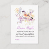 春かわいい鳥の赤ちゃんシャワーおむつラッフル エンクロージャーカード (正面)