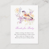 春かわいい鳥の赤ちゃんシャワーベビー本 エンクロージャーカード (正面)