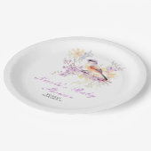 春かわいい鳥の赤ちゃんシャワー ペーパープレート (アングル)