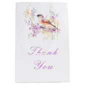 春かわいい鳥の赤ちゃんシャワー ミディアムペーパーバッグ (正面)