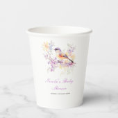 春かわいい鳥の赤ちゃんシャワー 紙コップ (裏面)