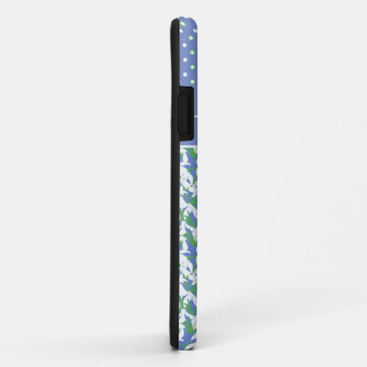 春かわいらしの水玉模様付きスノードロップ Case-Mate iPhoneケース (裏面/右)