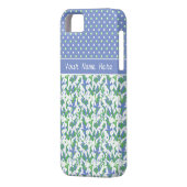 春かわいらしの水玉模様付きスノードロップ Case-Mate iPhoneケース (裏面左)