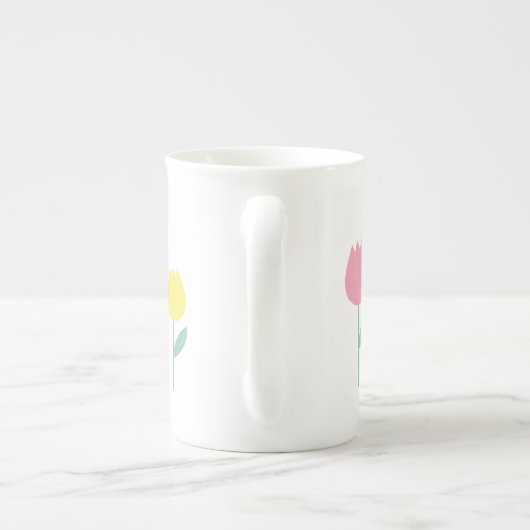 春かわいらしチューリップパステルフローラ ボーンチャイナマグカップ (裏面)