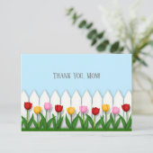 春かわいらしチューリップ明カスタムるく母の日 サンキューカード (スタンド正面)