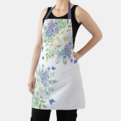 春かわいらしデイジー、ブルーフラワー&蝶 エプロン (インサイチュ)