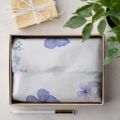 春かわいらしデイジー、ブルーフラワー&蝶 薄葉紙 (ギフト)