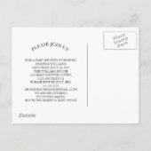 春かわいらしフローラバタフライリースベビーシャワー インビテーションポストカード (裏面)