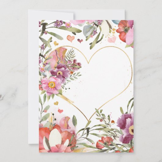 春かわいらしフローラ彼女が言ったYes婚約パーティ 招待状 (裏面)