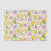 春かわいらしフローラ植物模様 薄葉紙 (正面)