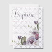 春かわいらしフローラ紫色の花バプテスマ ベラム紙招待状 (オフセット (招待状))