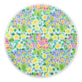 春かわいらしプリムローズセラミックノブ セラミックノブ (正面)