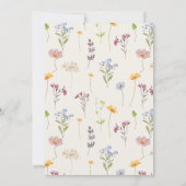 春かわいらしワイルドフラワーメドウ庭園の結婚式 招待状 (裏面)