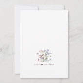 春かわいらしワイルドフラワーメドウ庭園の結婚式 招待状 (裏面)