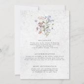 春かわいらしワイルドフラワーメドウ詳細結婚ズ 招待状 (裏面)