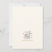 春かわいらしワイルドフラワーメドウ金ゴールドシック結婚ズ 招待状 (裏面)