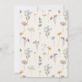 春かわいらしワイルドフラワーメドウ金ゴールド結婚ズ 招待状 (裏面)