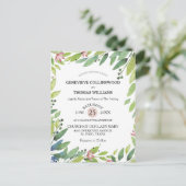 春かわいらし植物性赤面ピンクウェディングアクト ポストカード (スタンド正面)