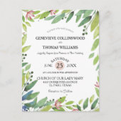 春かわいらし植物性赤面ピンクウェディングアクト ポストカード (正面)