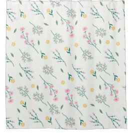 春かわいらし花柄 シャワーカーテン