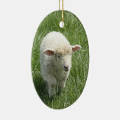 春かイースター: 好奇心が強い子ヒツジ、叙情詩的なlylacs セラミックオーナメント (右)