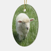 春かイースター: 好奇心が強い子ヒツジ、叙情詩的なlylacs セラミックオーナメント (左)