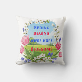 春が咲くホープの飾り クッション