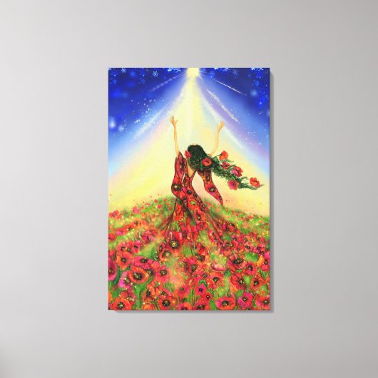 春が来たキャンバスプリント 花の少女 - 絵画 キャンバスプリント (正面)
