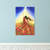 春が来たキャンバスプリント 花の少女 - 絵画 キャンバスプリント (インサイチュ (ウッドフロア))