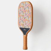 春が来た！赤面ピンクモノグラム名前の追加 ピックルボールラケット (左)