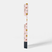 春が来た！赤面ピンクモノグラム名前の追加 iPhoneケース (右側面)