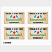 春が鼻の中にある。クソッ！ 長方形シール (シート)