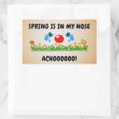 春が鼻の中にある。クソッ！ 長方形シール (バッグ)