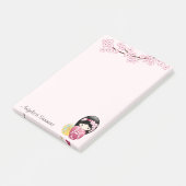 春こけし人形かわいい芸者ガールピンク ポストイット (アングル)