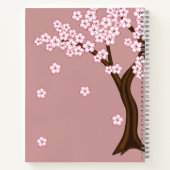 春こけし人形 – かわいい日本の芸者オンピンク ノートブック (裏面)