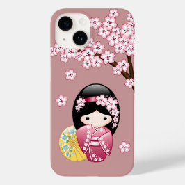 春こけし人形 – かわいい日本の芸者オンピンク Case-Mate iPhone 14ケース