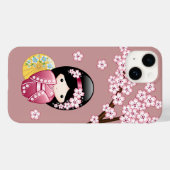 春こけし人形 – かわいい日本の芸者オンピンク Case-Mate iPhoneケース (裏面 (横))