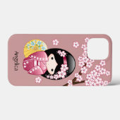 春こけし人形 – かわいい日本の芸者オンピンク Case-Mate iPhoneケース (裏面 (横))