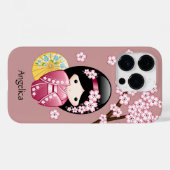春こけし人形 – かわいい日本の芸者オンピンク Case-Mate iPhoneケース (裏面 (横))