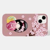 春こけし人形 – かわいい日本の芸者オンピンク Case-Mate iPhoneケース (裏面 (横))