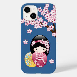 春こけし人形 – かわいい日本の芸者オンブルー Case-Mate iPhone 14ケース