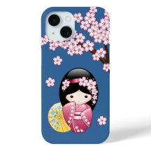 春こけし人形 – かわいい日本の芸者オンブルー