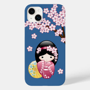 春こけし人形 – かわいい日本の芸者オンブルー Case-Mate iPhone 14 PLUSケース