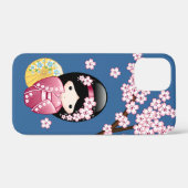 春こけし人形 – かわいい日本の芸者オンブルー Case-Mate iPhoneケース (裏面 (横))