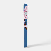 春こけし人形 – かわいい日本の芸者オンブルー iPhone 15ケース (左側面)